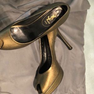 YSL Bronze Platform High Heel